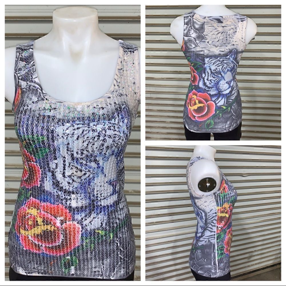 Saywhat ? Sequine T-shirt shirt sleeve